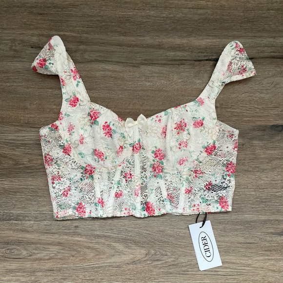 Cider Tops - Lace Crop Top - Cider